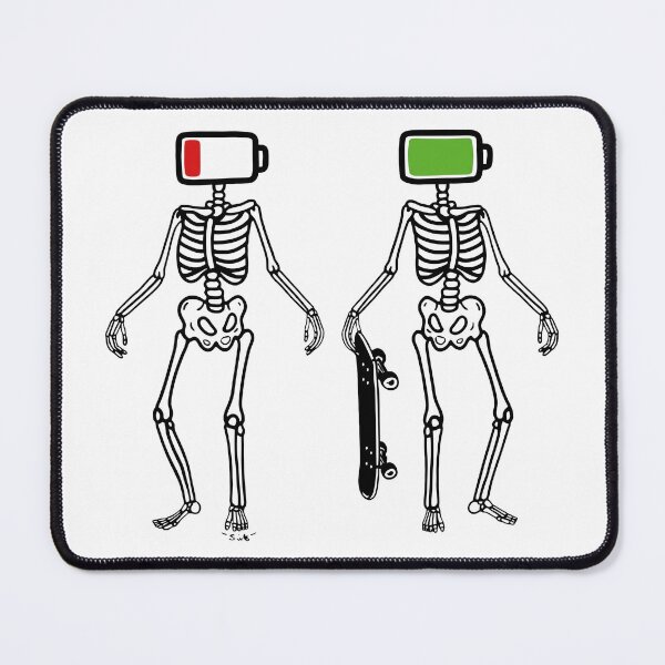 Item preview, Two Skeletons Battery Heads Skateboard designed and sold by KristiTaylorArt.