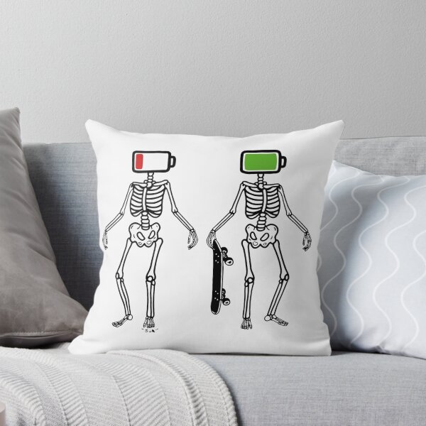 Item preview, Two Skeletons Battery Heads Skateboard designed and sold by KristiTaylorArt.