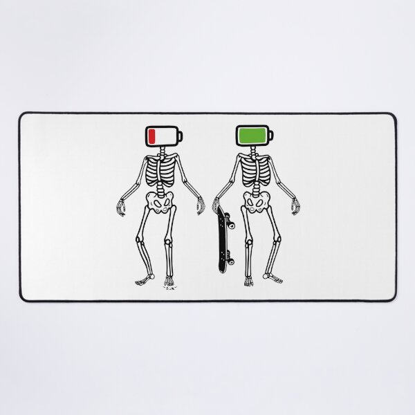 Item preview, Two Skeletons Battery Heads Skateboard designed and sold by KristiTaylorArt.