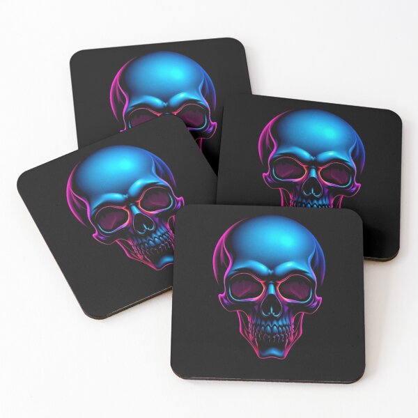 Item preview, Minimalist Synthwave Metallic Skull Art designed and sold by ERODED SELF.