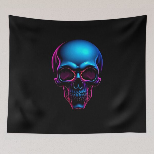 Item preview, Minimalist Synthwave Metallic Skull Art designed and sold by ERODED SELF.