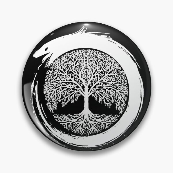 Artikelvorschau, Weißer Ouroboros und Yggdrasil – Weltenbaum entworfen und verkauft von Faust-ART.