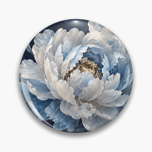Item preview, Luxury Blue Crystal Peonies Botanical Art designed and sold by Ammar Studio.