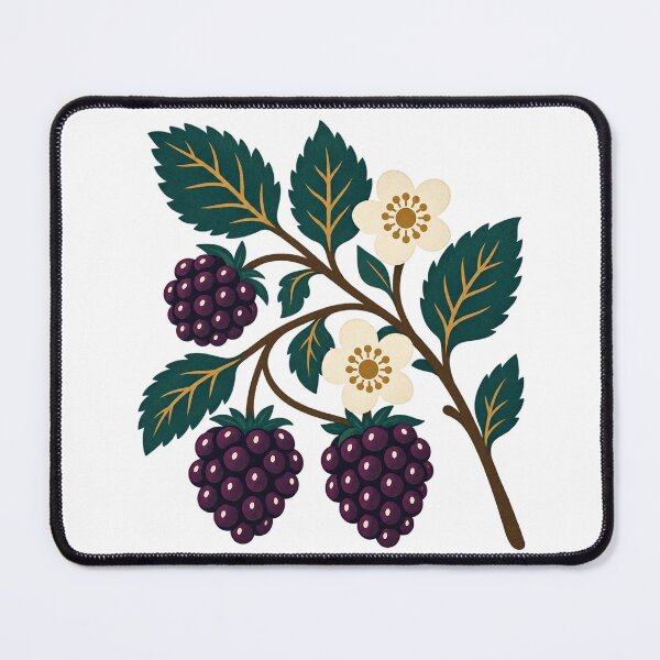 Item preview, Folk Art Blackberry Branch with Blossoms designed and sold by H. Doucette Studio.