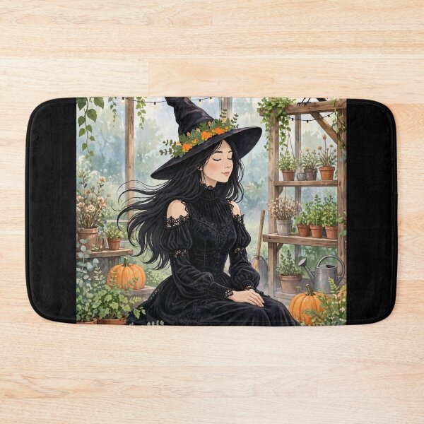 Item preview, The Witch and Her Raven in Their Magical Greenhouse. designed and sold by DibujandoPorfa.