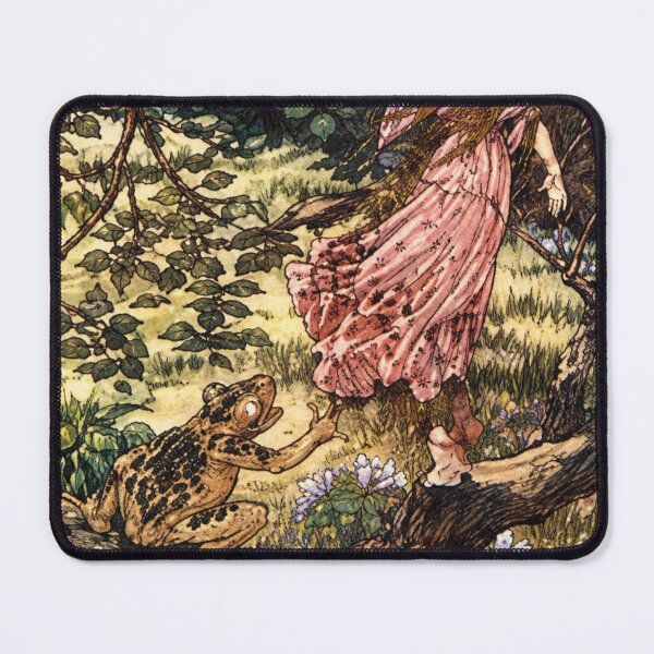 Item preview, Frog Prince Fairy Tale Wall Art, Charles Folkard Vintage Storybook Illustration Print designed and sold by RickE.