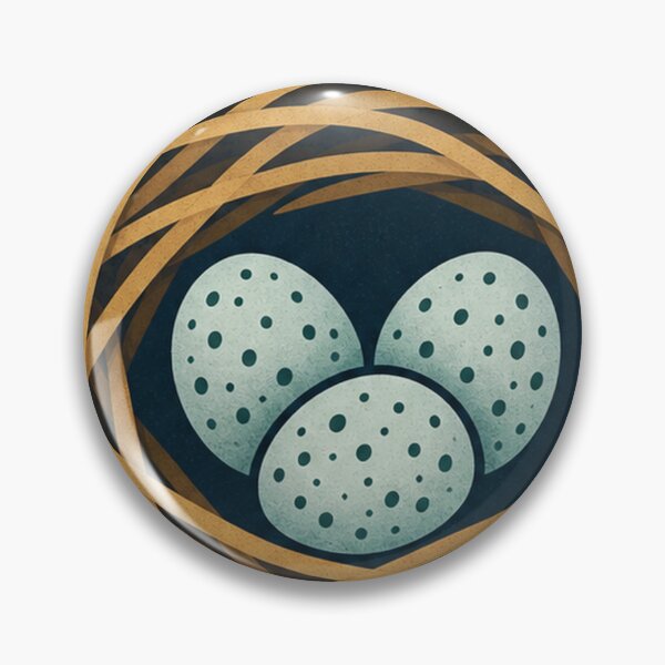 Item preview, Folk Art Bird Nest with Blue Eggs designed and sold by H. Doucette Studio.