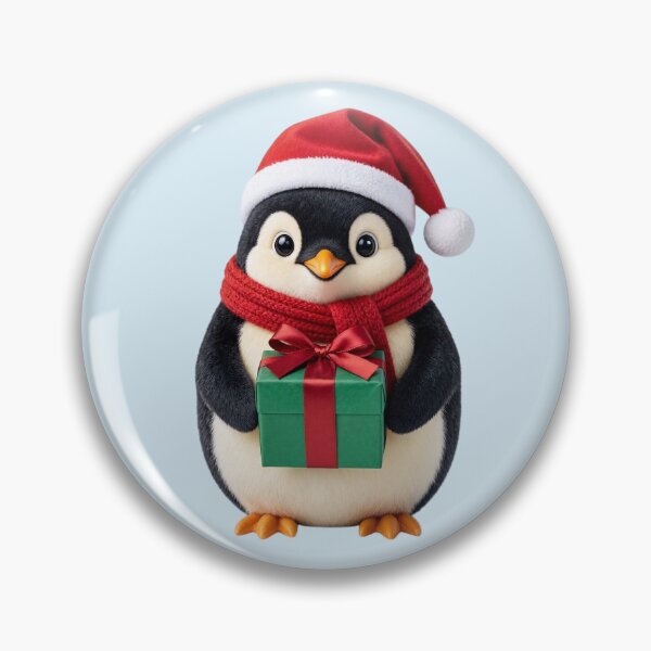 Item preview, Cute Christmas Penguin with Gift, Santa Hat and Red Scarf designed and sold by SweetLilith.
