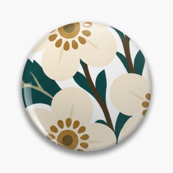 Item preview, Folk Art Forest Flowers with Red Berries designed and sold by H. Doucette Studio.