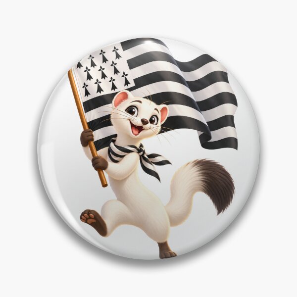 Item preview, Happy Breton ermine with flag of Brittany designed and sold by Art of Sun.