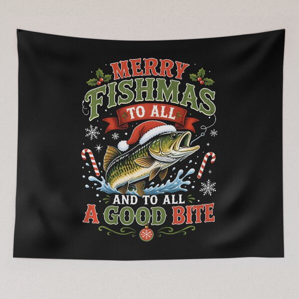 Item preview, Merry Fishmas To All A Good Bite designed and sold by ISTI-KIU-hu.