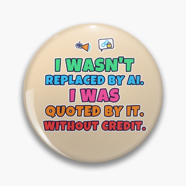 Item preview, I Wasn't Replaced by AI, I Was Quoted by It Without Credit designed and sold by TribeGlyph.