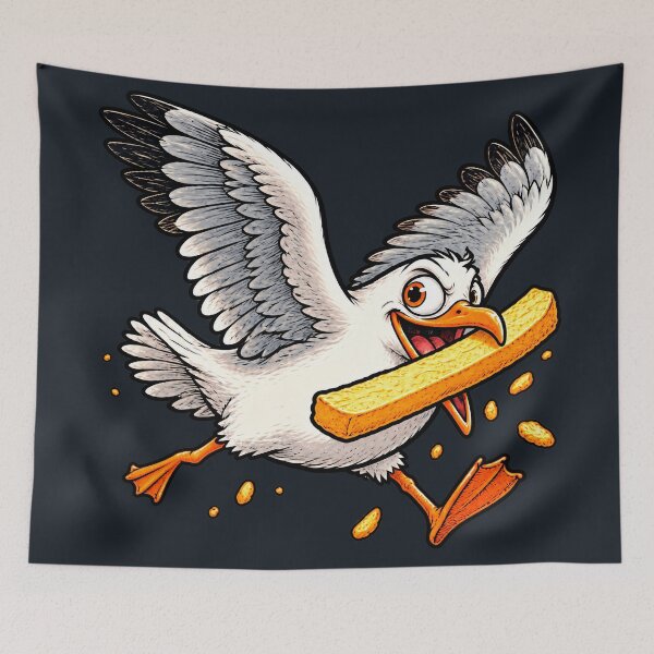 Item preview, Funny Seagull Stealing a Giant Fry designed and sold by ImagenFusionP.