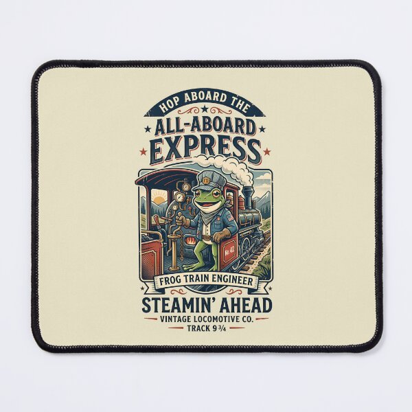 Item preview, Frog Train Engineer - Steamin' ahead - Hop aboard The All-Aboard Express designed and sold by ParadoxParadox.
