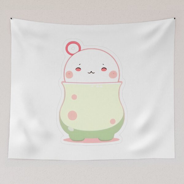 Item preview, ghost with pink halo wrapped in green blanket designed and sold by For-Cat Studio.