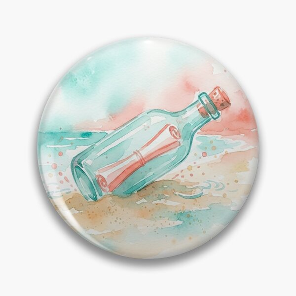 Item preview, Message In A Bottle - Watercolor Beach & Ocean Art designed and sold by The Red Lime.