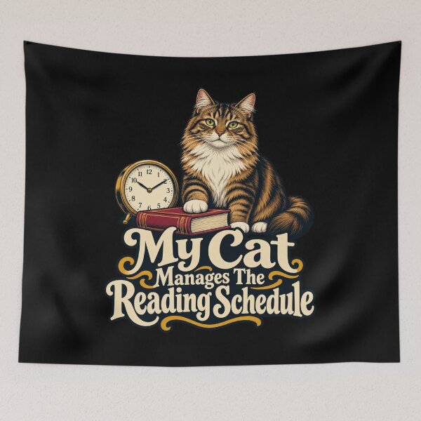 Item preview, My Cat Manages The Reading Schedule - Bookish Cat designed and sold by Good Mood Foundry.