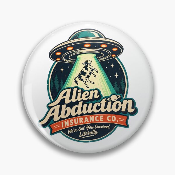 Item preview, Alien Abduction Insurance Co. – Funny UFO & Cow Abduction Vintage Retro Design designed and sold by jahiggin.