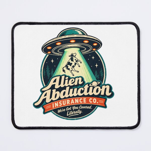 Item preview, Alien Abduction Insurance Co. – Funny UFO & Cow Abduction Vintage Retro Design designed and sold by jahiggin.