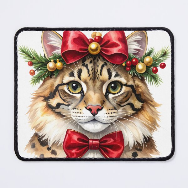 Item preview, Watercolor Christmas Cat Portrait designed and sold by BetweenForms.