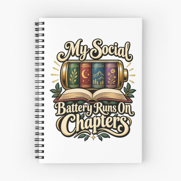 Item preview, My Social Battery Runs On Chapters - Introvert Reader designed and sold by Good Mood Foundry.