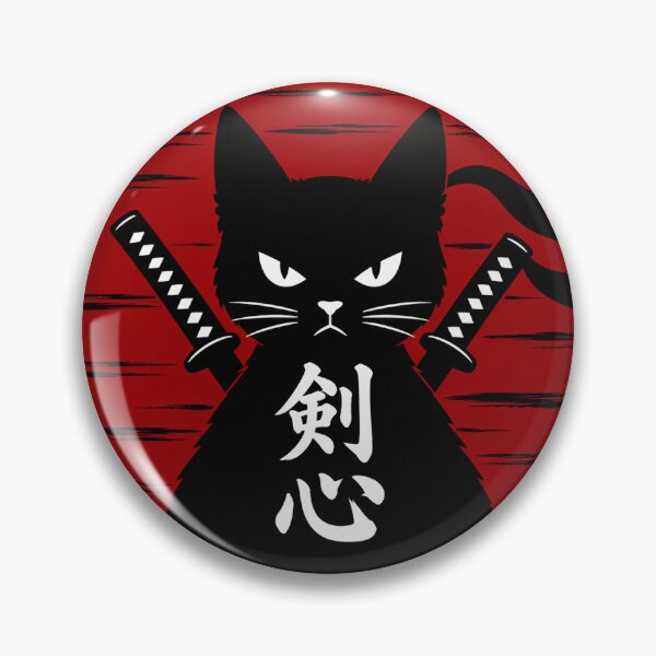 Item preview, Black Samurai Cat Katana Sun designed and sold by DariaDoodleArt.