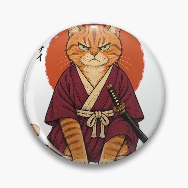 Item preview, Grumpy Samurai Cat Kimono Katana designed and sold by DariaDoodleArt.