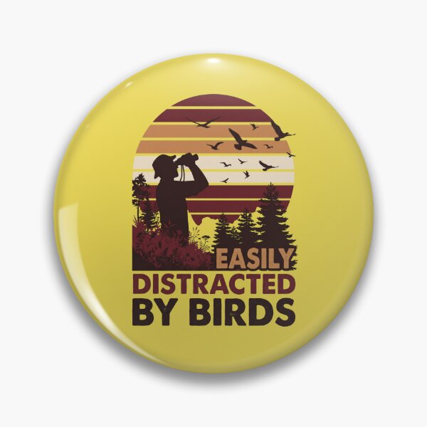 Item preview, Easily Distracted By Birds Retro Birdwatching Sunset designed and sold by MarCinu Art.
