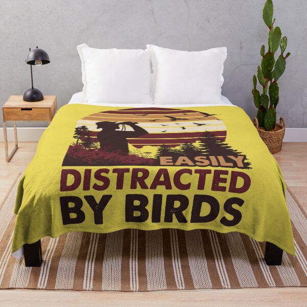 Item preview, Easily Distracted By Birds Retro Birdwatching Sunset designed and sold by MarCinu Art.
