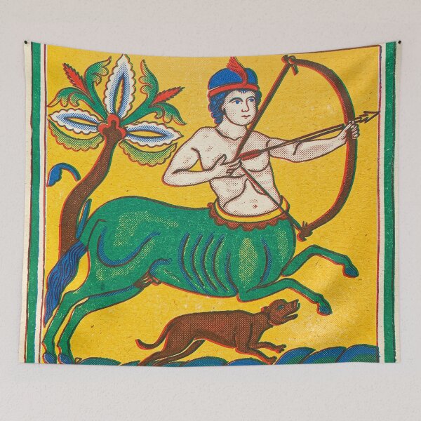 Item preview, Sagittarius Zodiac Medieval Centaur Archer Risograph Print designed and sold by Fani*.