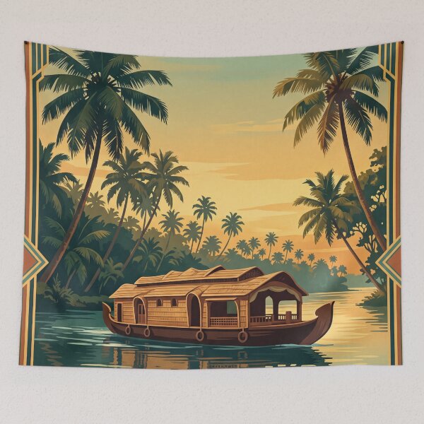 Item preview, Kerala India - Vintage Backwater Houseboat designed and sold by Bomax121.
