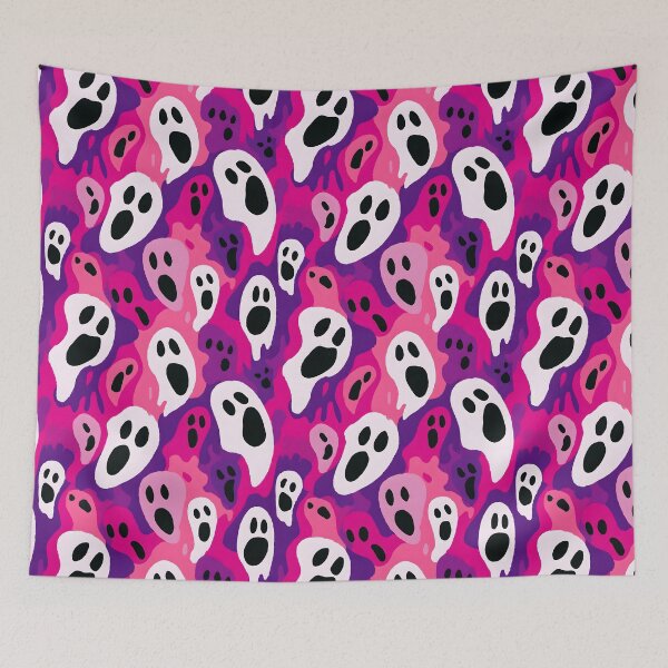 Item preview, Creepy Pink Ghosts Retro 70s Funny Halloween designed and sold by SecretDicer.