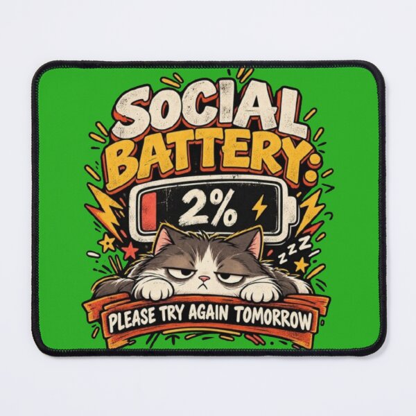 Item preview, Social Batteery 2% Funny Design designed and sold by ARVI'S ART STUDIO.