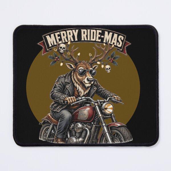 Item preview, Merry Ride-Mas Funny Christmas Biker Deer designed and sold by CraftyValley.