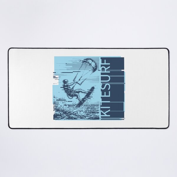 Item preview, Kitesurfing Glitch Art Blue Extreme Water Sports Kitesurfer Graphic designed and sold by KiwiRider.