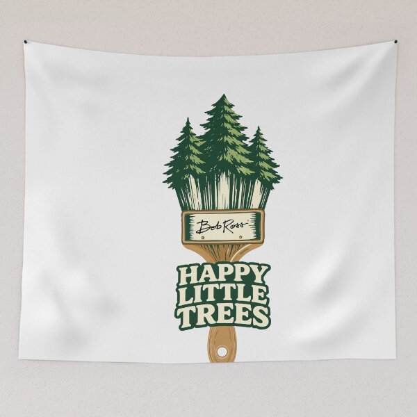 Item preview, Bob Ross Happy Little Trees – Vintage Paintbrush Forest designed and sold by karamram.