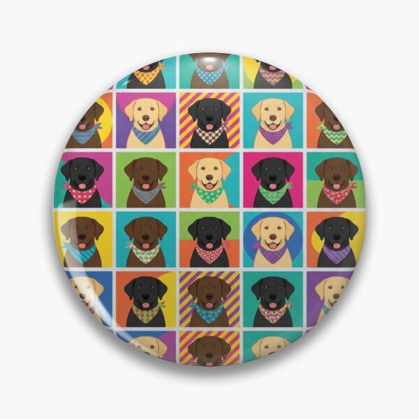 Item preview, Pop Art Labrador Pattern: Happy Dogs with Bandanas designed and sold by Goodthingstree.