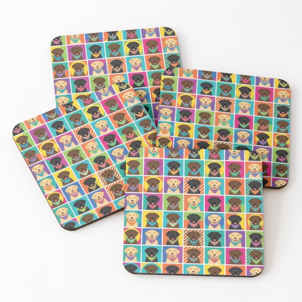 Item preview, Pop Art Labrador Pattern: Happy Dogs with Bandanas designed and sold by Goodthingstree.