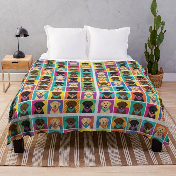 Item preview, Pop Art Labrador Pattern: Happy Dogs with Bandanas designed and sold by Goodthingstree.