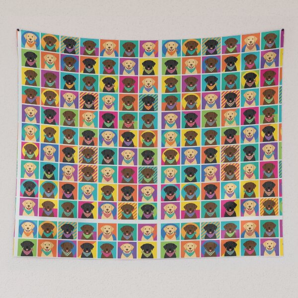 Item preview, Pop Art Labrador Pattern: Happy Dogs with Bandanas designed and sold by Goodthingstree.