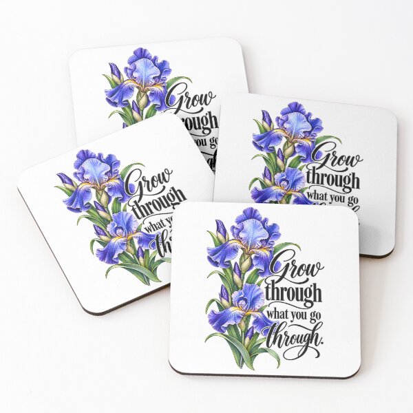 Item preview, Iris flowers saying Grow Through What You Go Through designed and sold by DigitalPartisan.