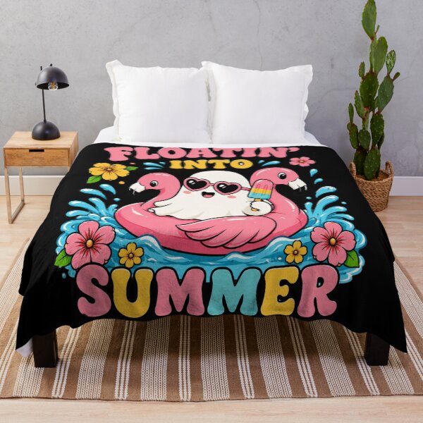 Item preview, Floatin' Into Summer Cute Ghost Flamingo Pool Float designed and sold by kynira.
