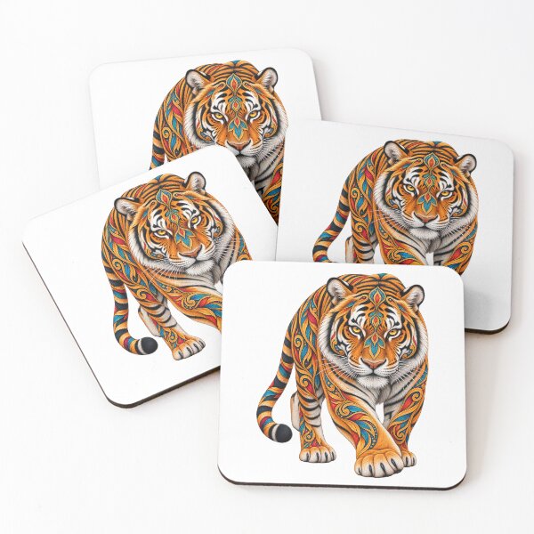 Item preview, Colorful Bohemian Walking Tiger — Wild and Free designed and sold by PeanutGalSean.