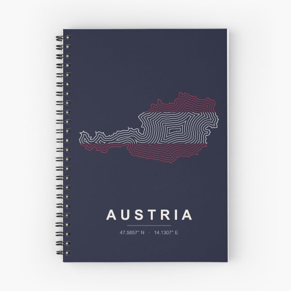 Item preview, Austria Contour Map Poster – Austrian Flag Colors Line Art with Coordinates designed and sold by youngVl.