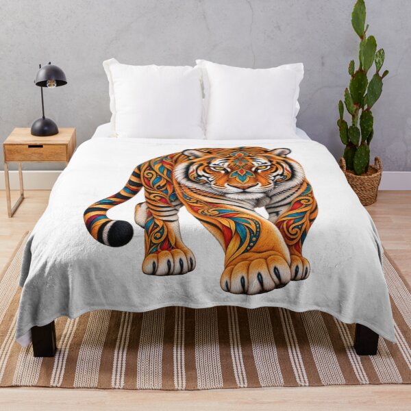 Item preview, Colorful Bohemian Walking Tiger — Wild and Free designed and sold by PeanutGalSean.