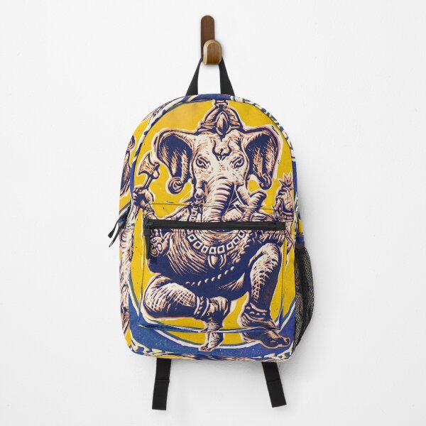 Item preview, Dancing Ganesha Risograph in Indigo and Mustard designed and sold by Fani*.