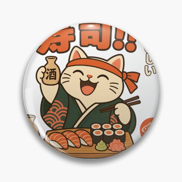 Item preview, Sushi Cat Sake Kawaii Japanese designed and sold by DariaDoodleArt.