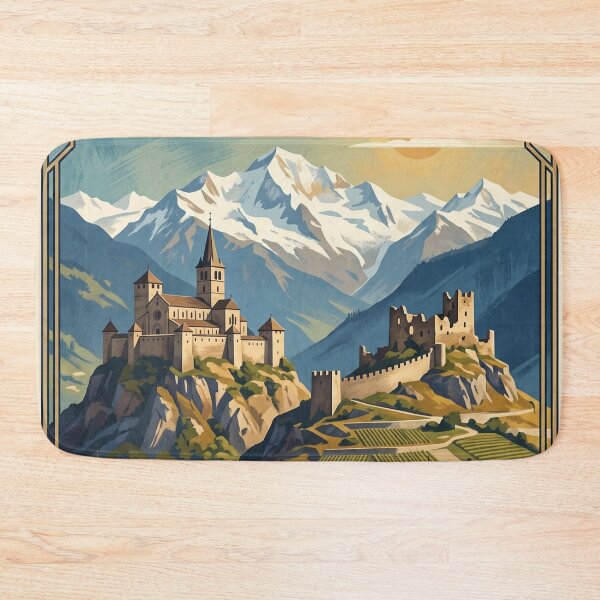 Item preview, Sion Switzerland - Vintage Castles and Alps designed and sold by Bomax121.