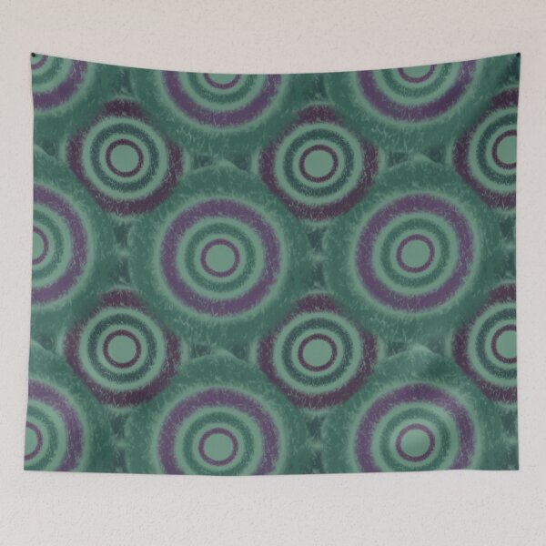 Item preview, Green and Purple Textured Circle Pattern designed and sold by BattlenbrnSew.