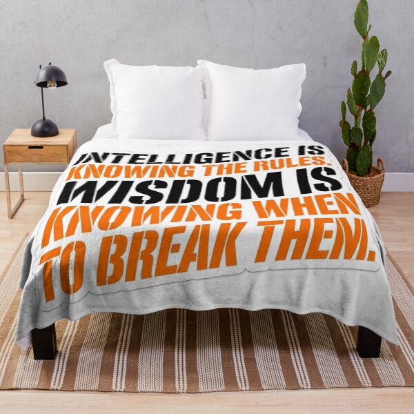 Item preview, Intelligence Rules Wisdom When To Break Them Typography designed and sold by Plot Twist Supply.
